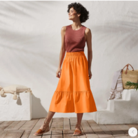 Frauen Sommer Kleidung bei Tchibo: langer Rock, orange