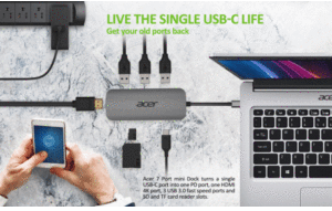 Acer 7-In-1 - Dockingstation - USB-C - HDMI