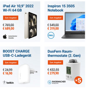 Geschenkideen zum Themenbereich Elektronik, Computer, Notebooks, Smart Home, Energiesparen, Smart Media, USB-Sticks, Heizgeräte